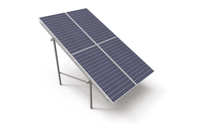 Konstrukcja wolnostojąca do montażu dwustronnychpaneli fotowoltaicznych (bifacial)